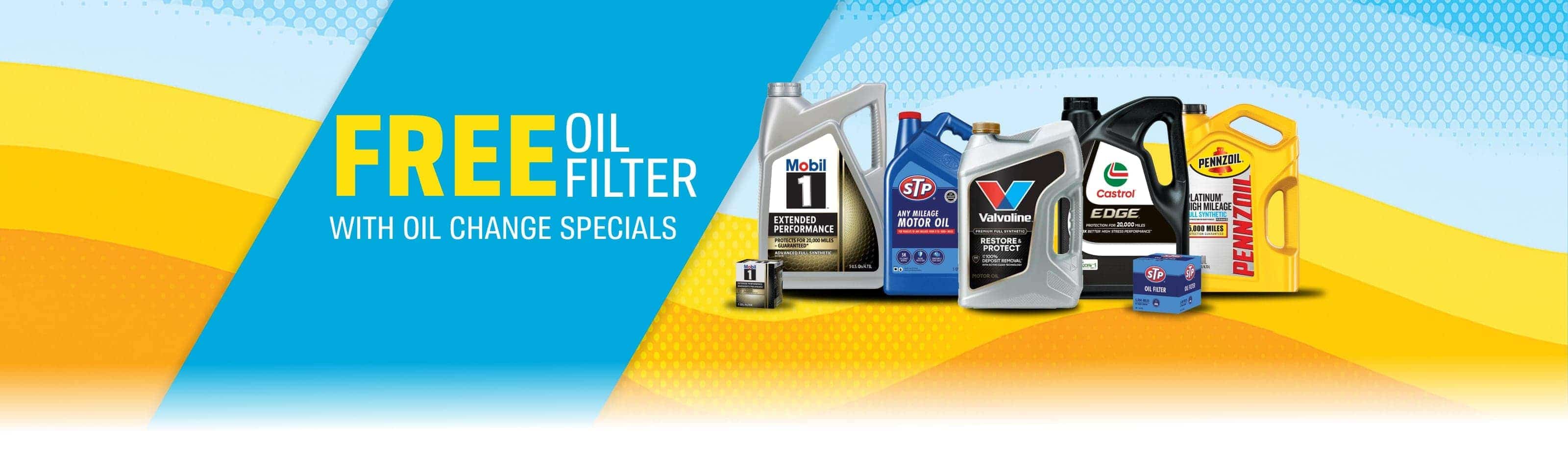 Free oil filter with oil change specials